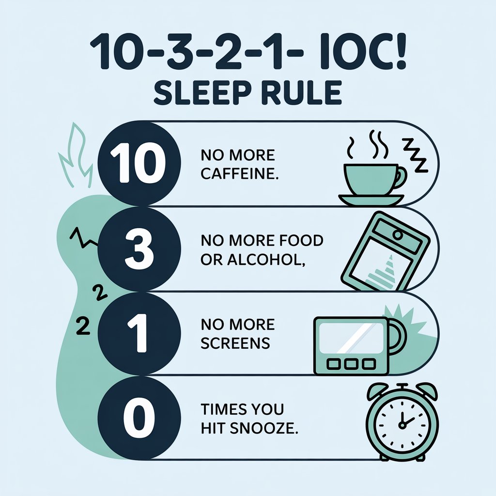 The 10-3-2-1-0 Rule (Pre-Bed Wind-Down)